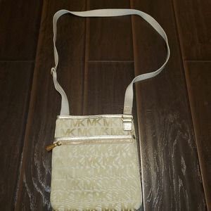 Michael Kors gold crossbody purse bag
